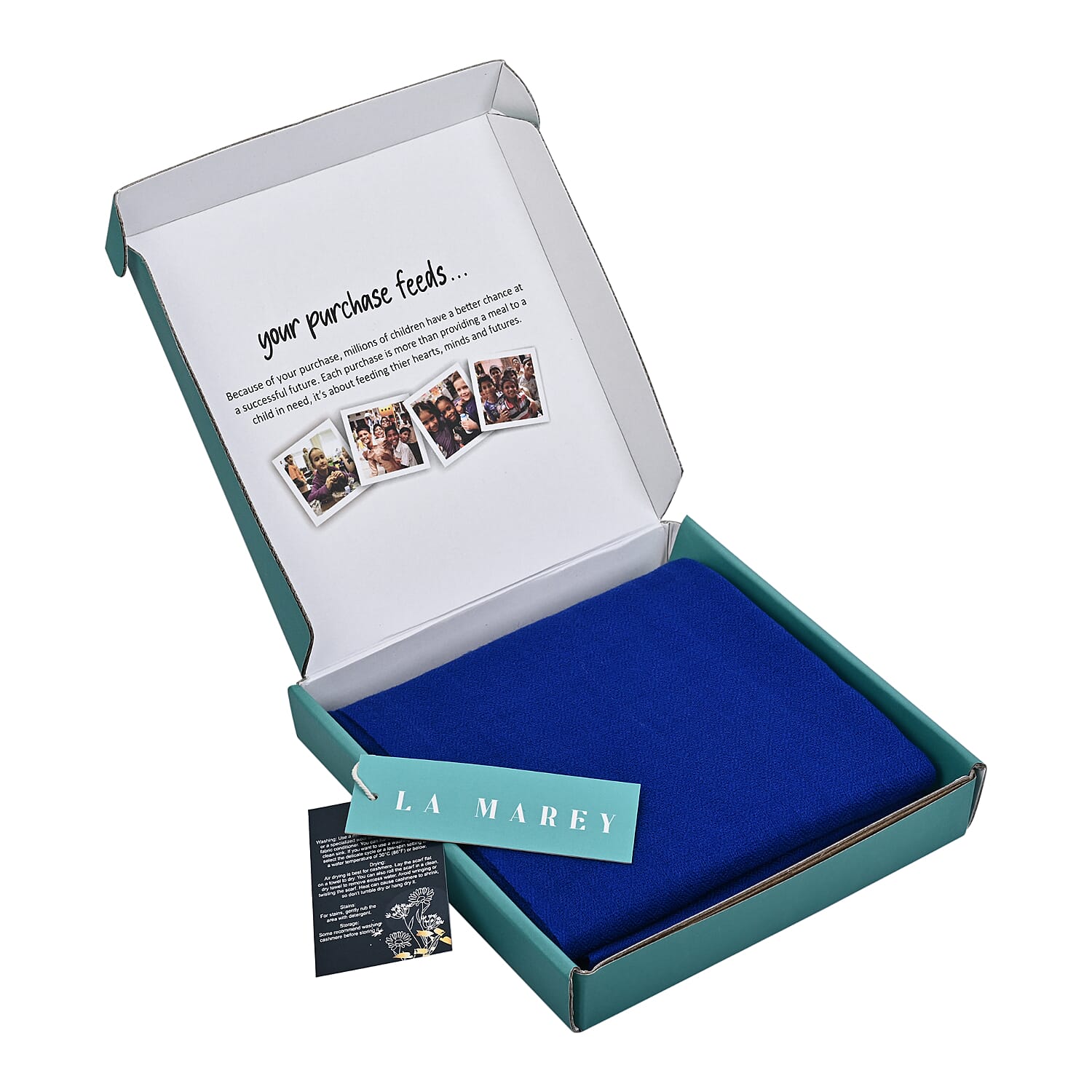 La Marey Signature 100% Cashmere Wool Scarf (Size 195 x 70 Cm) - Cobalt Blue