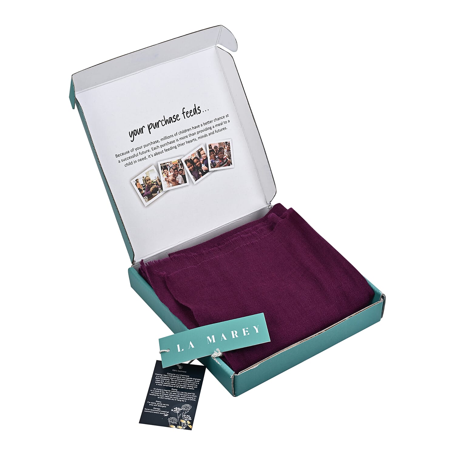 La Marey Signature 100%  Cashmere Wool Scarf (Size 195 x 70 Cm) - Plum