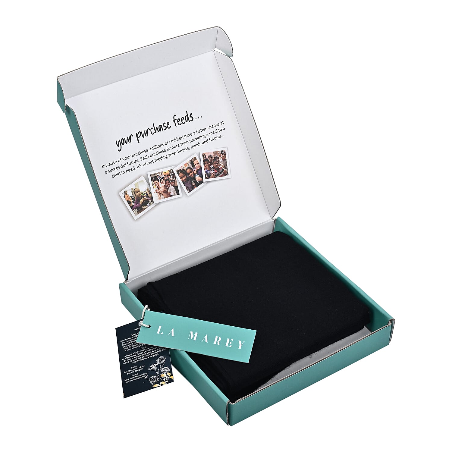 La Marey Signature 100% Cashmere Wool Scarf (Size 195 x 70 Cm) - Black