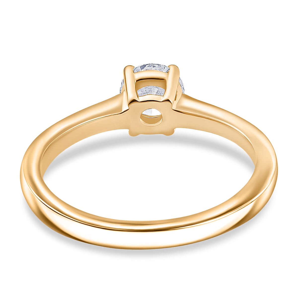 Luxuriant Lab Grown Diamond (SI-GH) SGL Certified Ring in 18K Vermeil Yellow Gold Sterling Silver