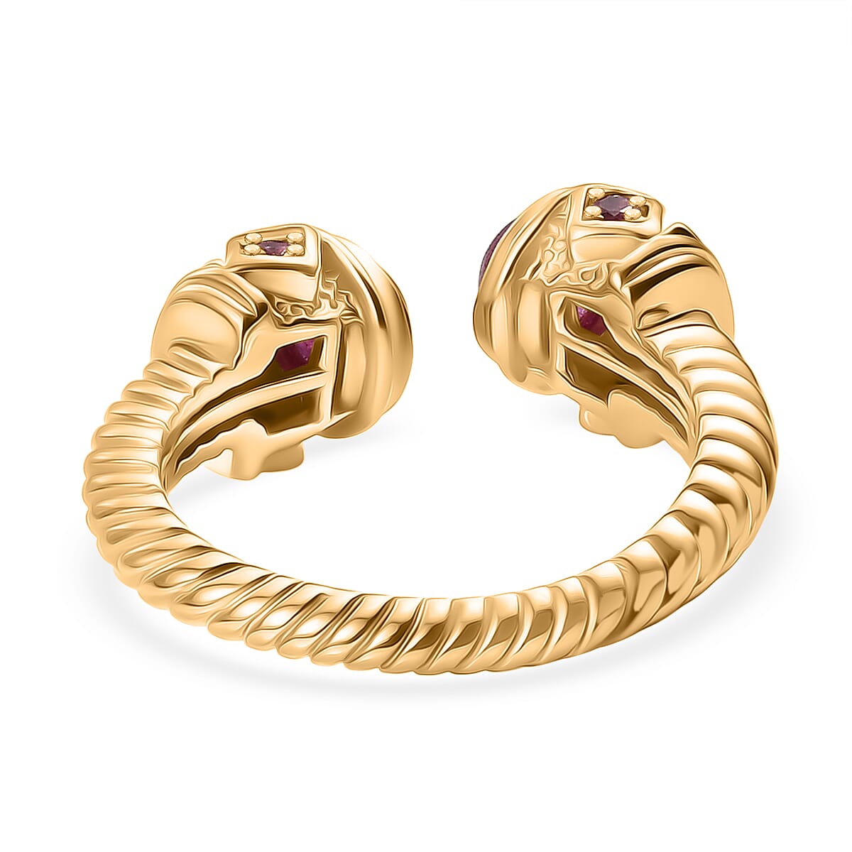 Designer Inspired -  D'Joy Cabo Delgado Ruby Ring in Yellow Gold Plated Sterling Silver 2.01 Ct.