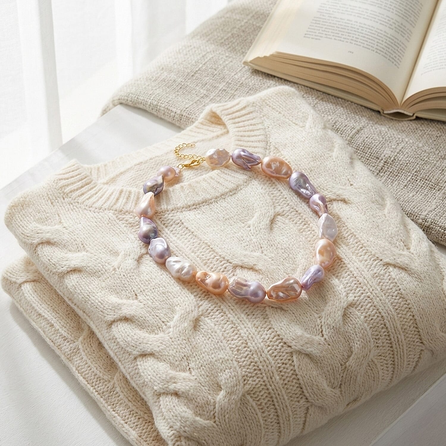 Fifth Avenue Closeout - Rare AAA Multi Colour Baroque Pearl Necklace (Size 18 - 2 Ext) with Lobster Clasp in Yellow Gold Plating Sterling Silver 400.00 Ct.