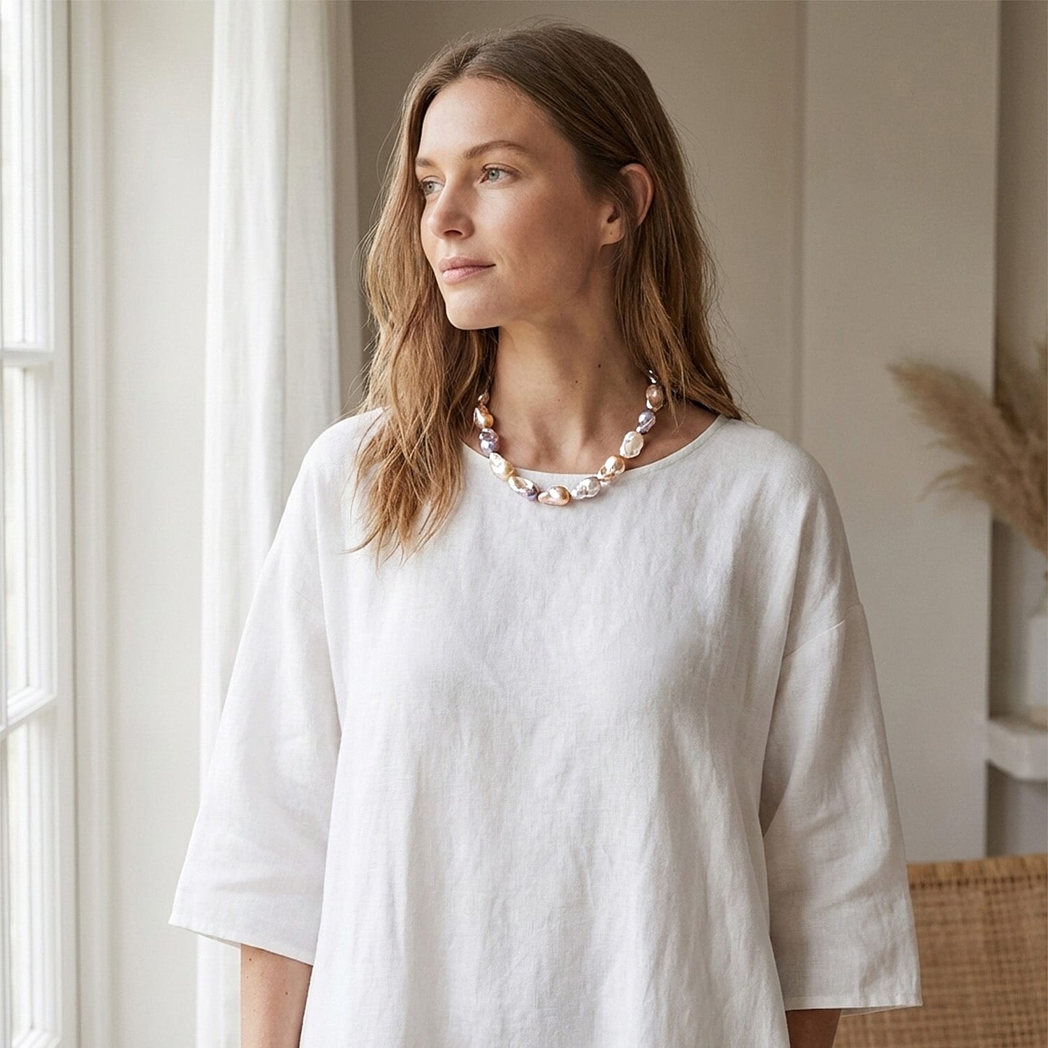 Fifth Avenue Closeout - Rare AAA Multi Colour Baroque Pearl Necklace (Size 18 - 2 Ext) with Lobster Clasp in Yellow Gold Plating Sterling Silver 400.00 Ct.