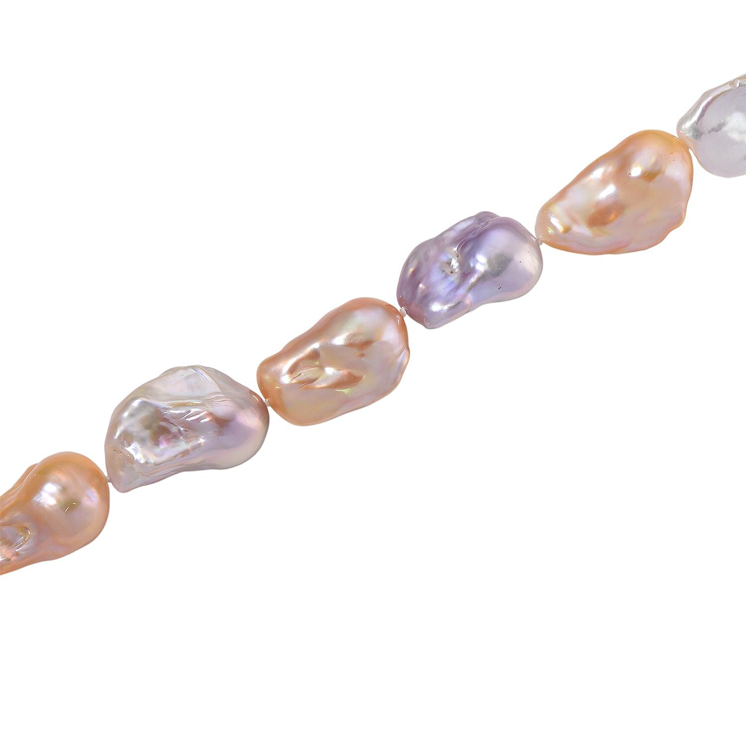 Fifth Avenue Closeout - Rare AAA Multi Color Baroque Pearl Necklace (Size 18 - 2 Ext) with Lobster Clasp in Yellow Gold Plating Sterling Silver 400.00 Ct.