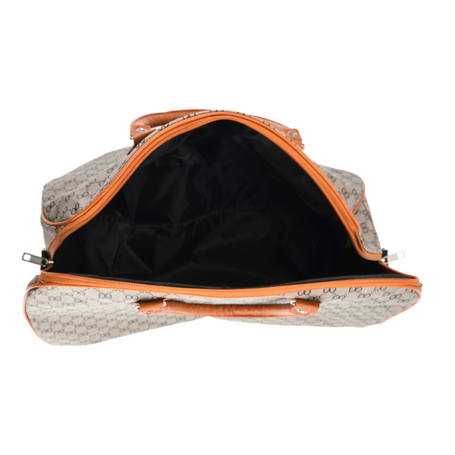 Geometric Pattern Travel Duffle Bag with Shoulder Strap (100 cm) - Light Black