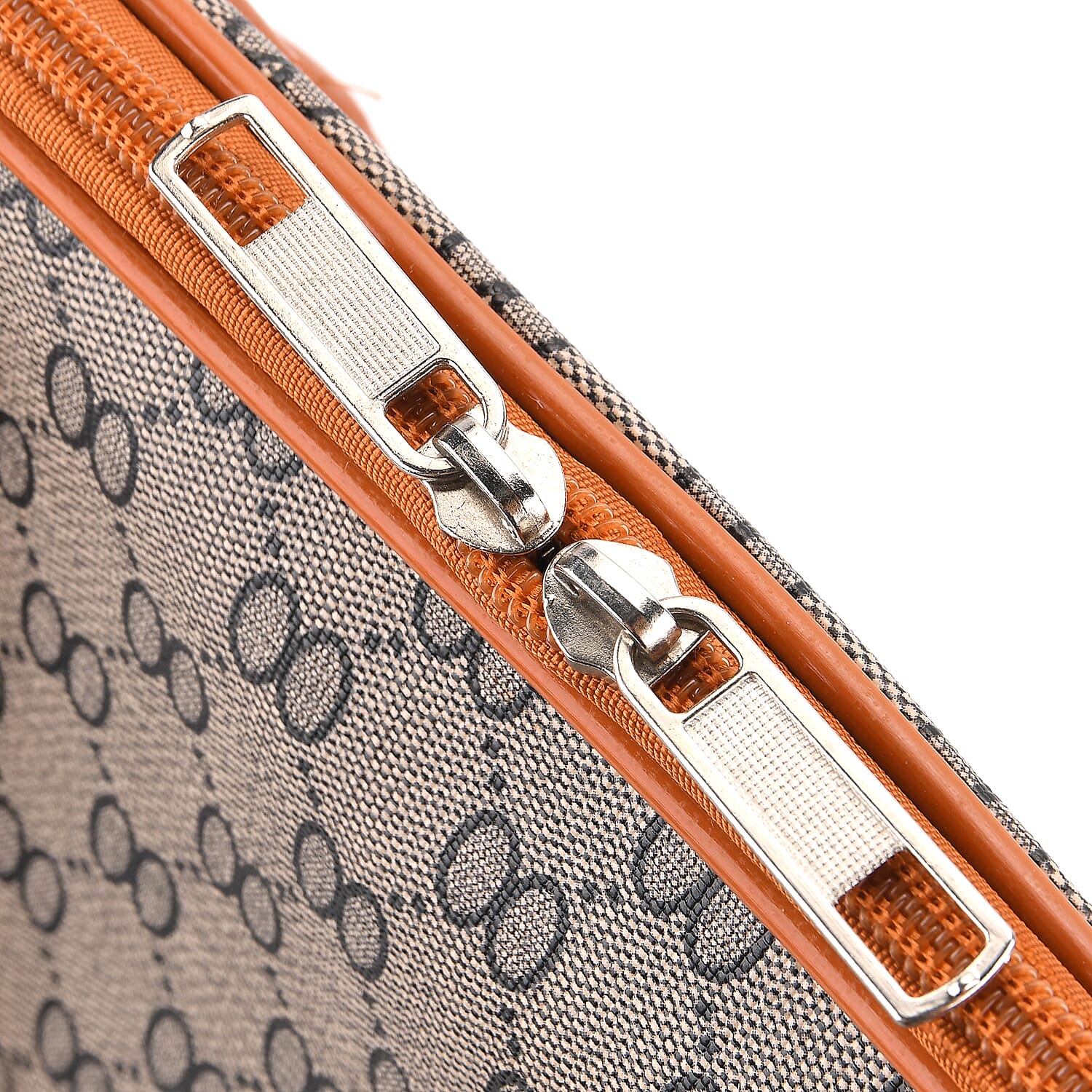 Geometric Pattern Travel Duffle Bag with Shoulder Strap (100 cm) - Light Black