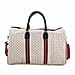 Monogram Pattern Travel Duffel Bag with Red Stripe Detail (50 x 30 cm) - Yellow