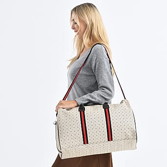 https://tjcuk.sirv.com/Products/82/3/8233402/Monogram-Pattern-Travel-Duffel-Bag-with-Red-Stripe-Detail-50-x-30-cm-Y_8233402_2.jpg?w=342&h=342