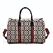 Monogram Pattern Travel Duffel Bag with Red Stripe Detail (50 x 30 cm) - Yellow