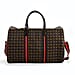 Monogram Pattern Travel Duffel Bag with Red Stripe Detail (50 x 30 cm) - Yellow
