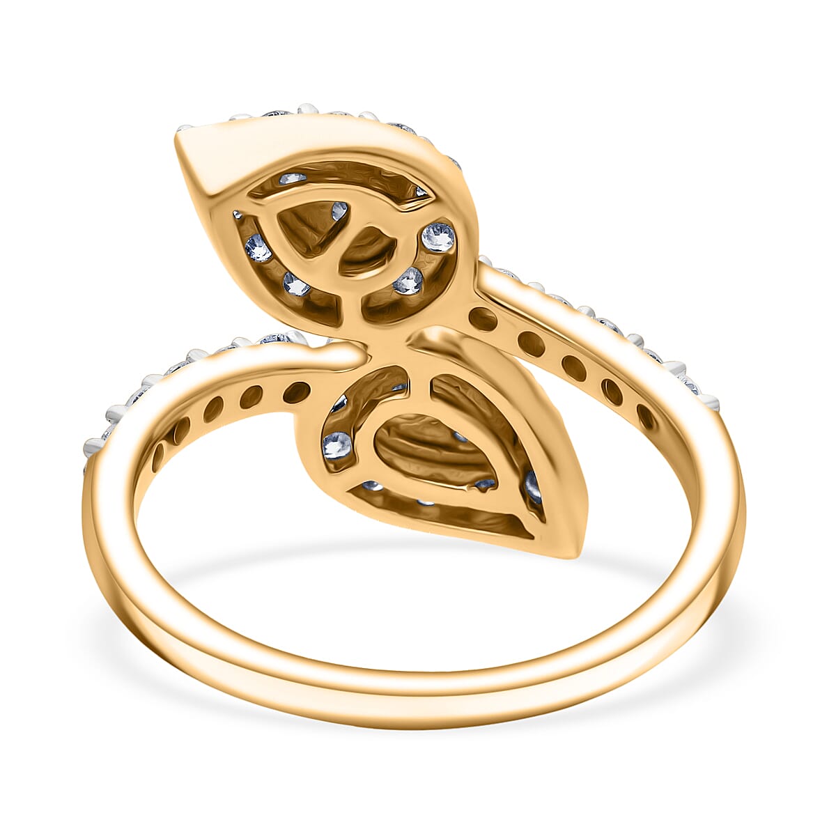 Luxuriant Lab Grown Diamond (SI-GH) Ring in 18K Vermeil Yellow Gold Sterling Silver 1.04 Ct.