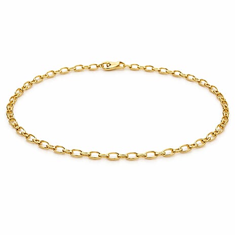 One Time Deal - 9K Yellow Gold Concave Belcher Chain (Size 18) with Lobster Clasp