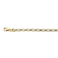 9K Yellow Gold 2.8MM Concave Belcher Necklace (Size 18) with Lobster Clasp