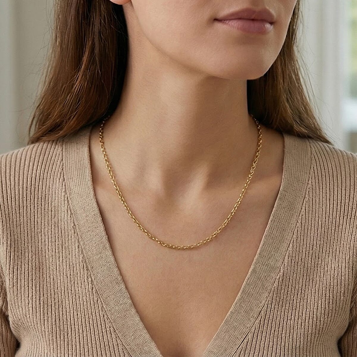 One Time Buy - 9K Yellow Gold Concave Belcher Chain (Size 20) with Lobster Clasp