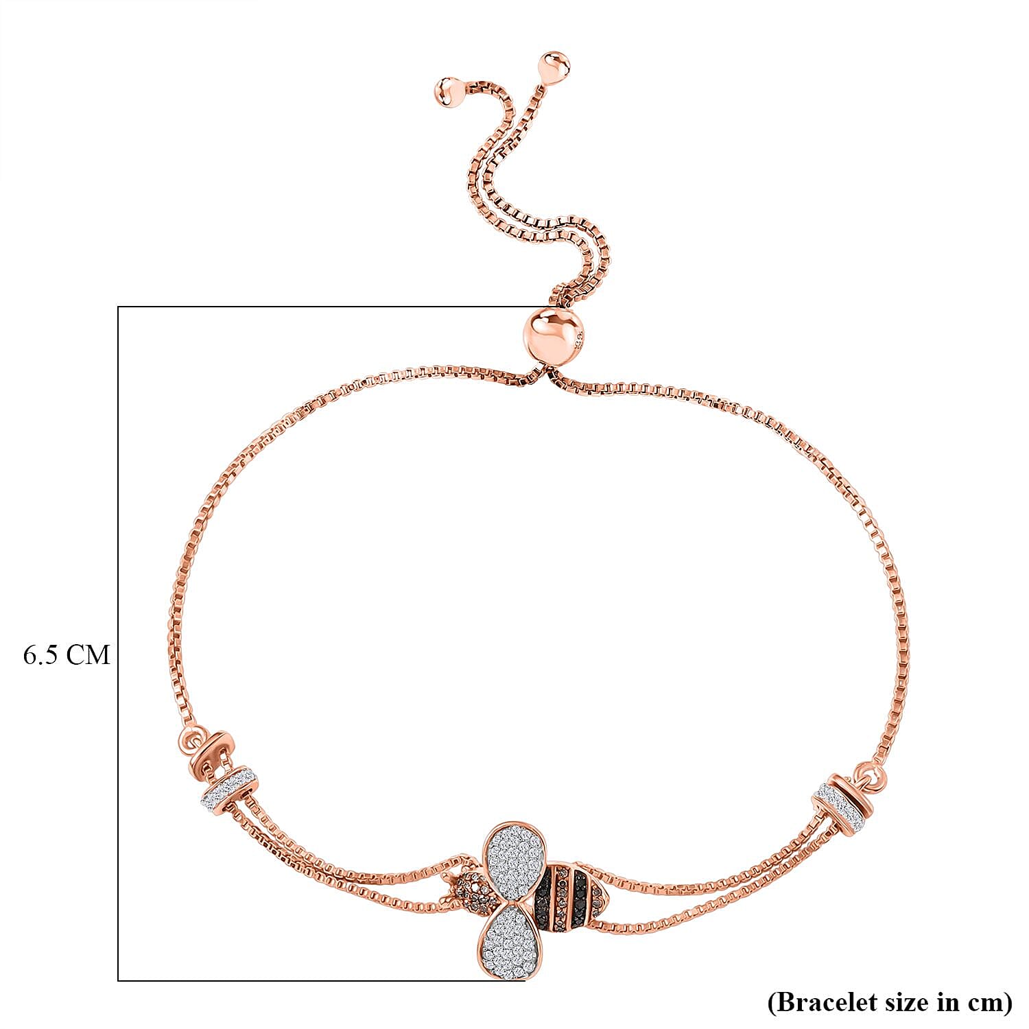 GP Italian Garden Collection - White Diamond & Multi Gemstones Bracelet (Size - 10.5) in 18K Vermeil Rose Gold Plated Sterling Silver  0.47 Ct.