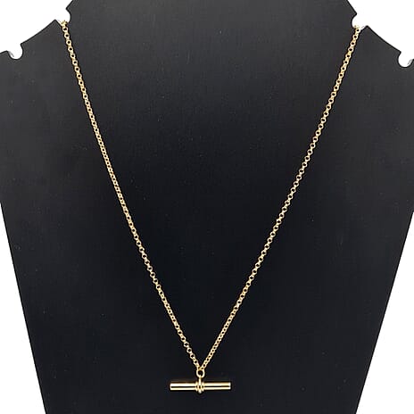 Hatton Garden CloseOut- 9K Yellow Gold T-Bar Belcher Necklace (Size 18)