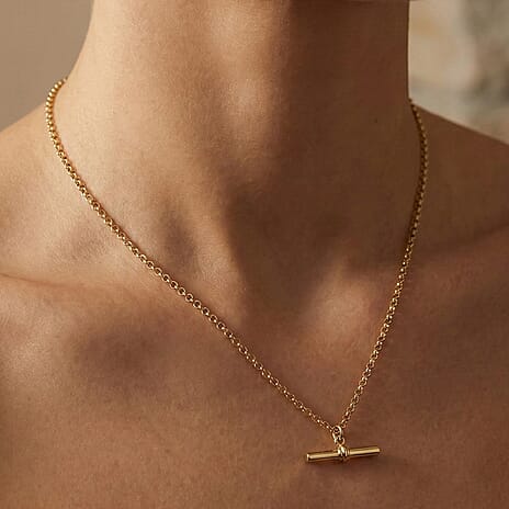 Hatton Garden Close Out - 9K Yellow Gold T-Bar Belcher Necklace (Size 18)