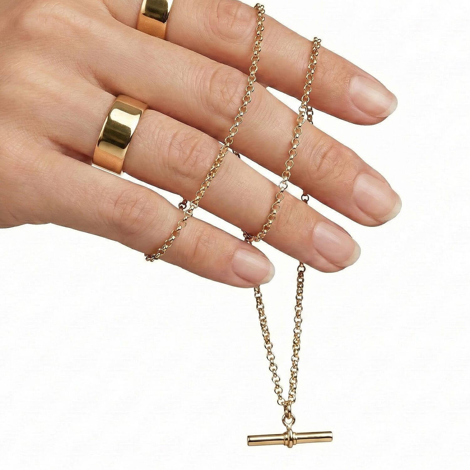 Hatton Garden Close Out - 9K Yellow Gold T-Bar Belcher Necklace (Size 18)