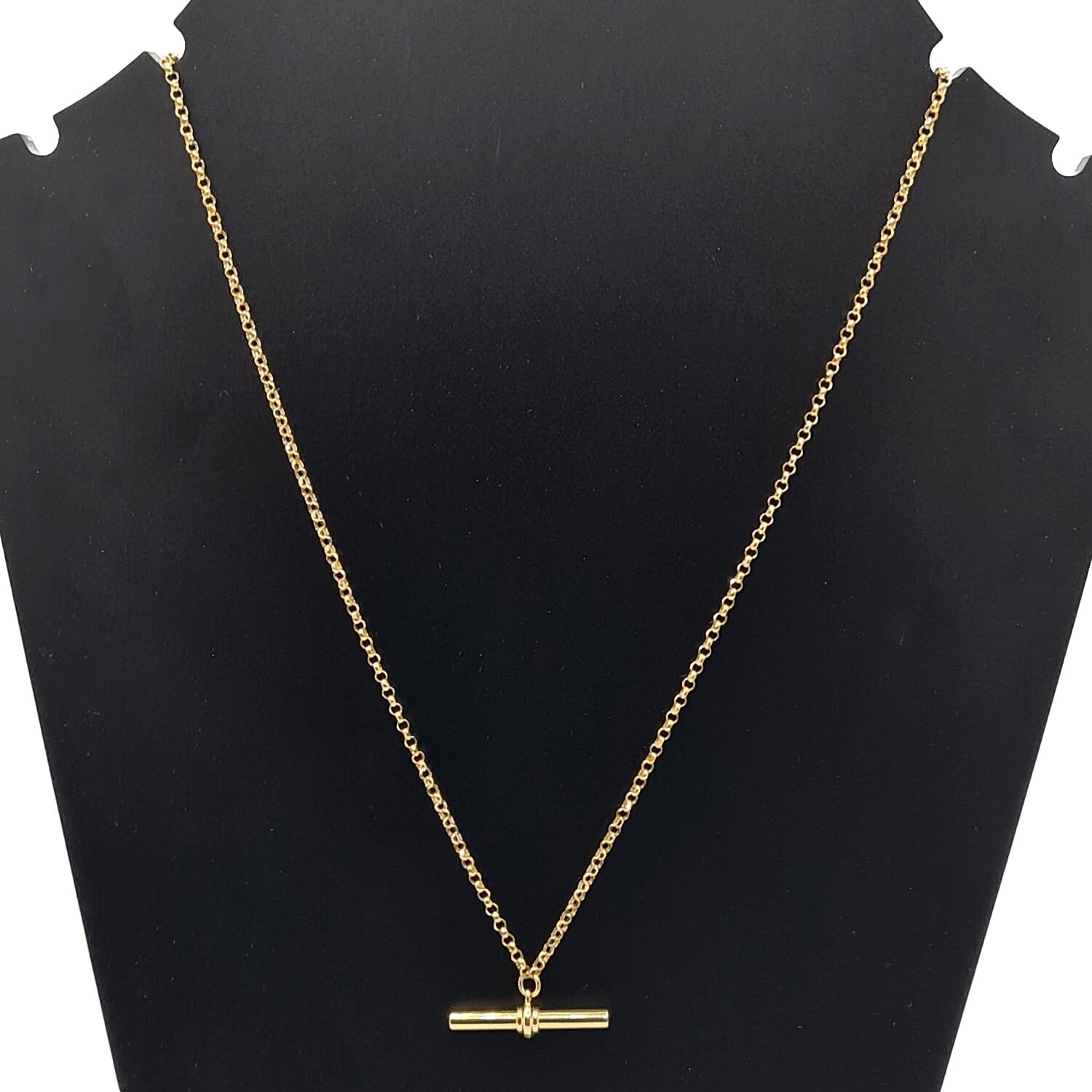 Designer Inspired - 9K Yellow Gold T-Bar Belcher Necklace (Size 18)