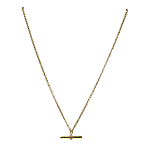 9K Yellow Gold 1.5MM Belcher Chain Necklace (Size - 18) with T-Bar Clasp