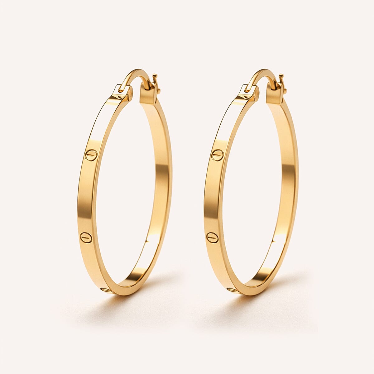 Designer Inspired - 9K Yellow Gold Greek Key Earring with Clasp 1.85 Gms.