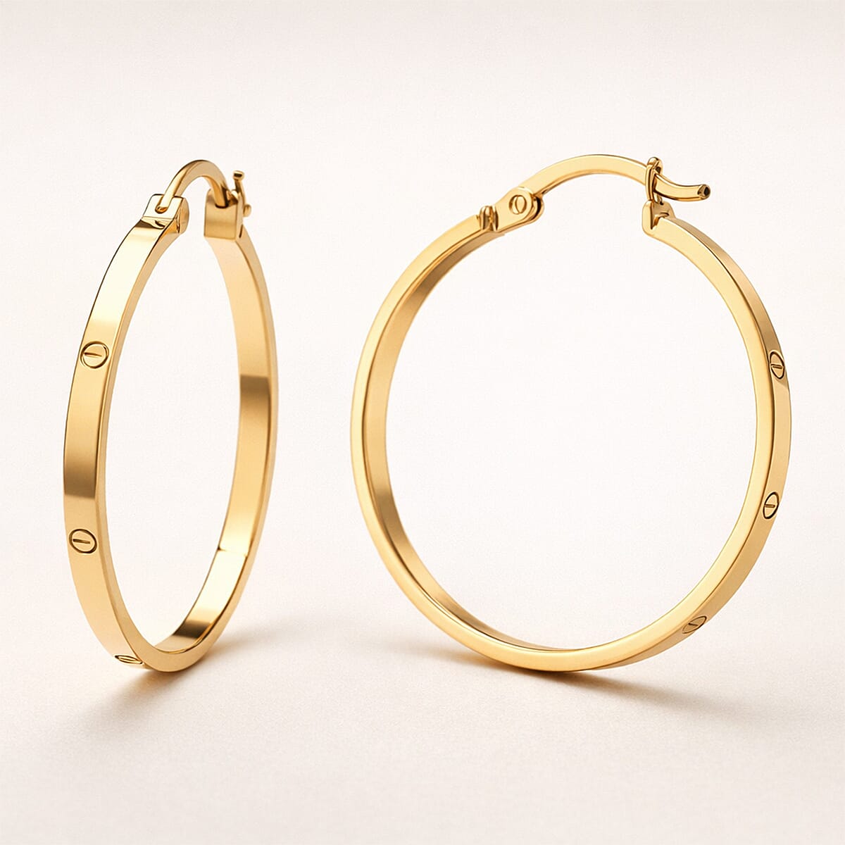 Designer Inspired - 9K Yellow Gold Greek Key Earring with Clasp 1.85 Gms.