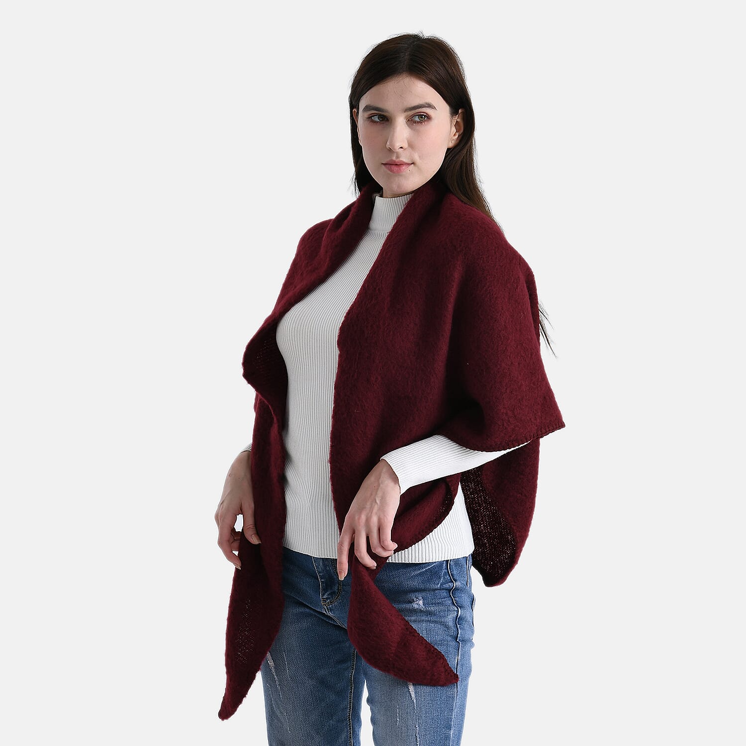 Soft Touch Large Knitted Scarf (200 x 80cm) - Red