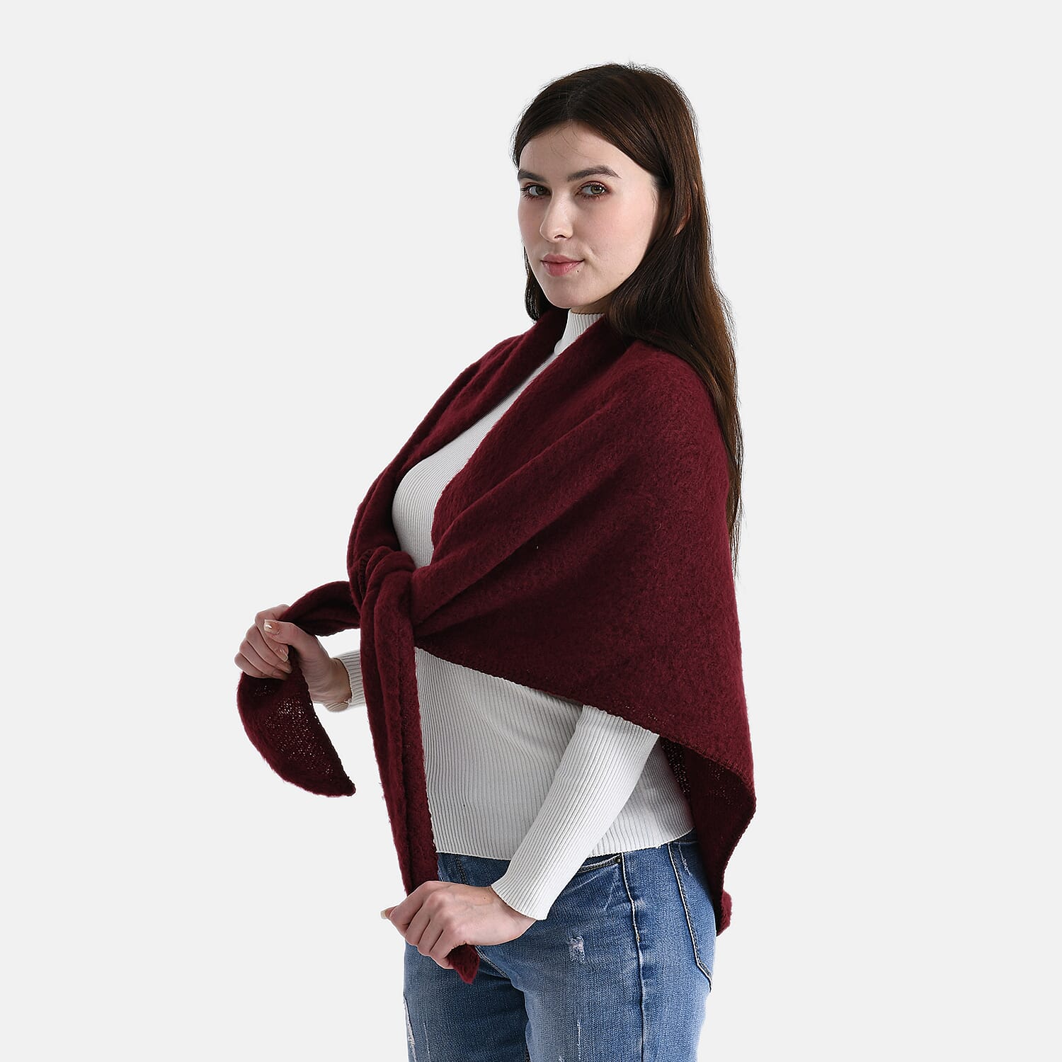 Soft Touch Large Knitted Scarf (200 x 80cm) - Red