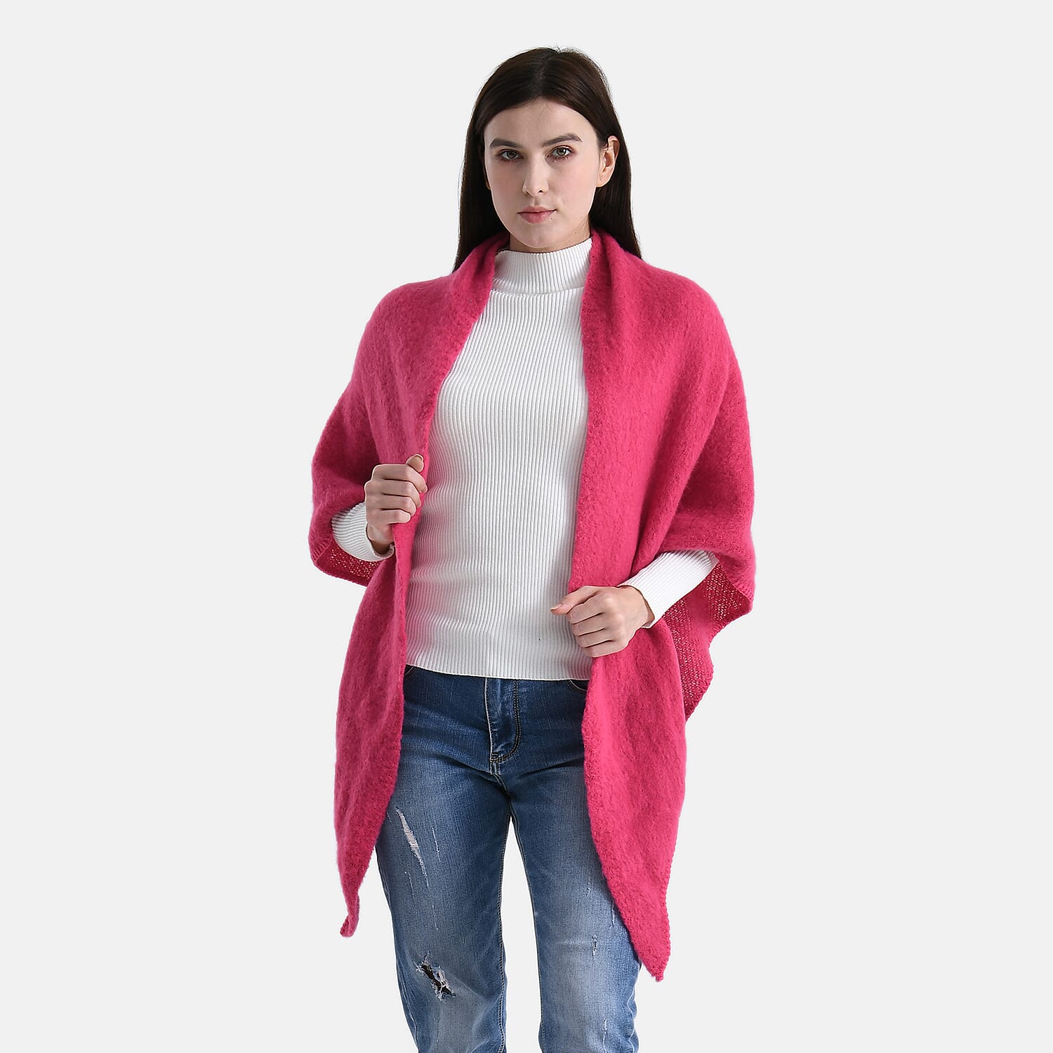 Soft Touch Large Knitted Scarf (200 x 80cm) - Pink