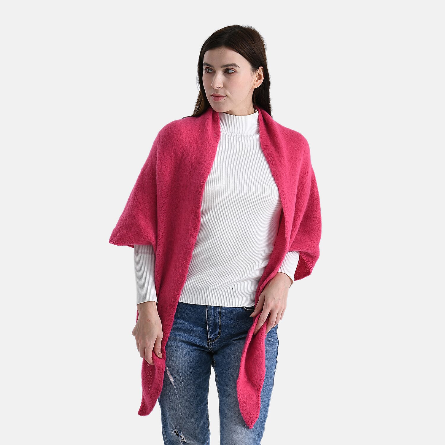 Soft Touch Large Knitted Scarf (200 x 80cm) - Pink
