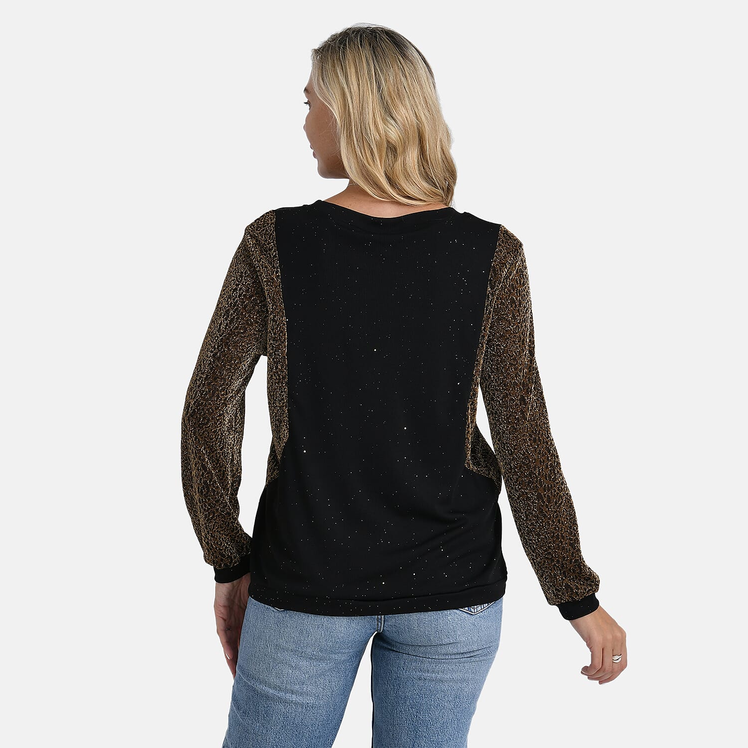 La Marey Sleeve Printed Blouse With Crystal 