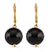 Natural Shungite Dangle Earring with Lever Back in Yellow Gold Plated Sterling Silver 20.00 Ct.