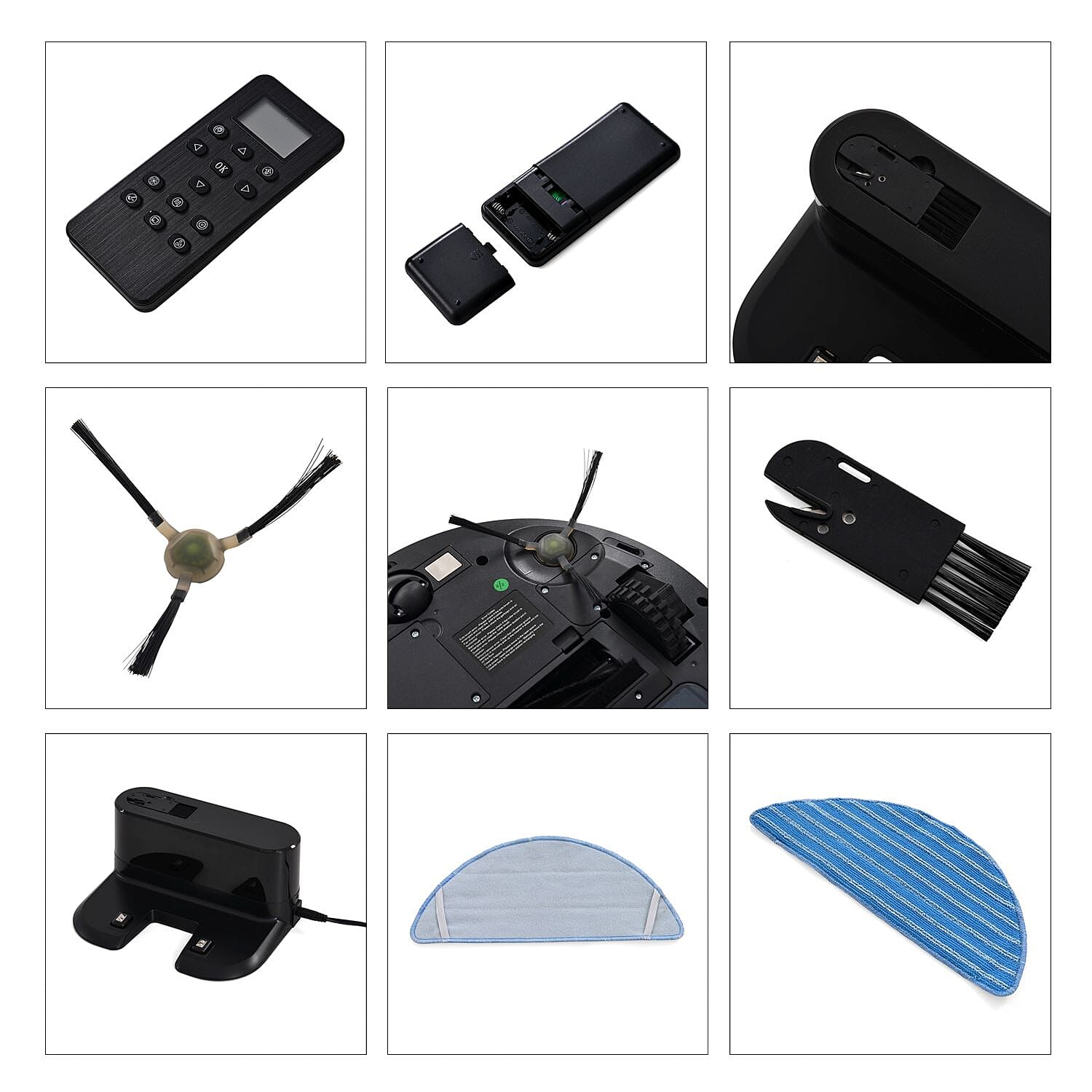 ROBOT Vacuum - Sweeps, Sucks & Mops with Remote or App Controlled, Quiet 60dB - Black & Blue