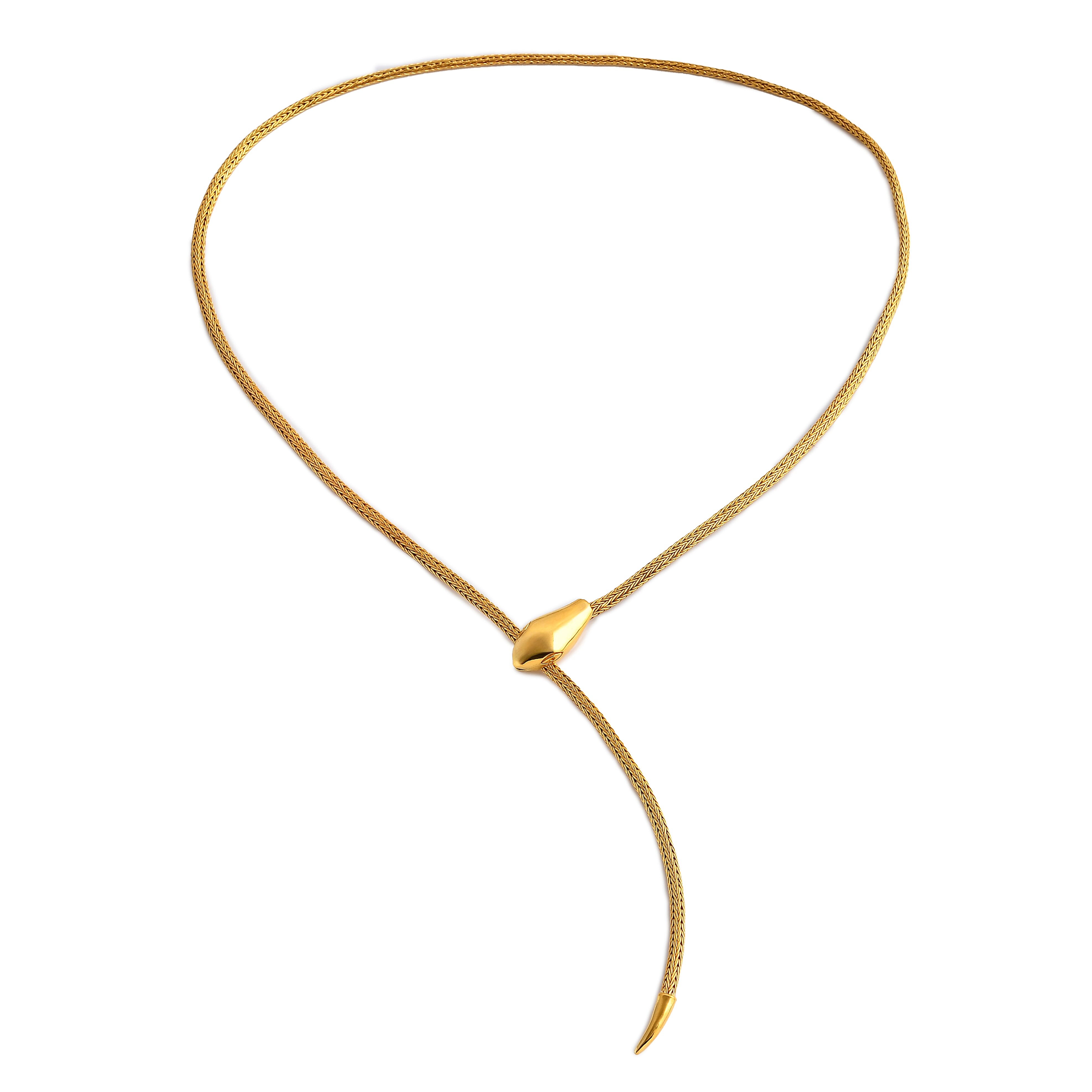 Royal Bali Collection Sterling Silver Tulang Naga Necklace (Size - 24) in 22K Vermeil Yellow Gold Plated
