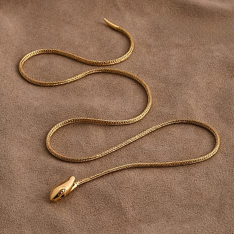 Royal Bali Collection Sterling Silver Tulang Naga Necklace (Size - 24) in 22K Vermeil Yellow Gold Plated