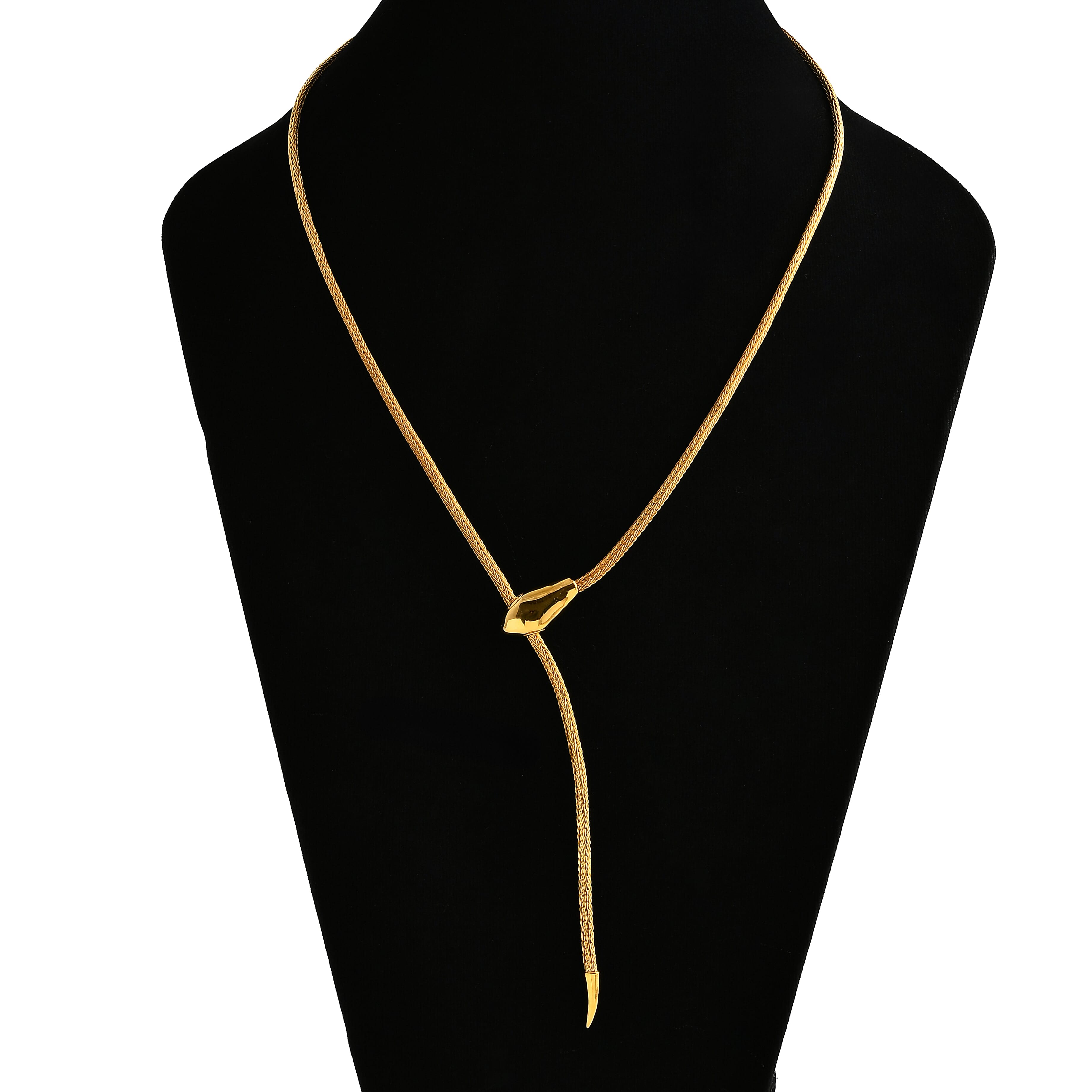 Royal Bali Collection Sterling Silver Tulang Naga Necklace (Size - 24) in 22K Vermeil Yellow Gold Plated