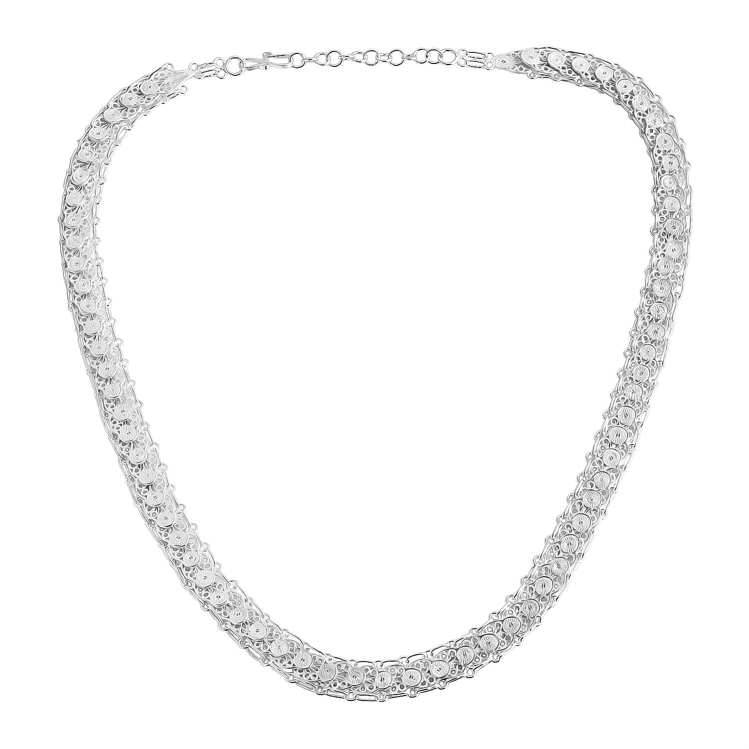 Royal Bali Collection Sterling Silver Necklace (Size 18 - 2 Ext), Silver Wt. 25.80 Gms.