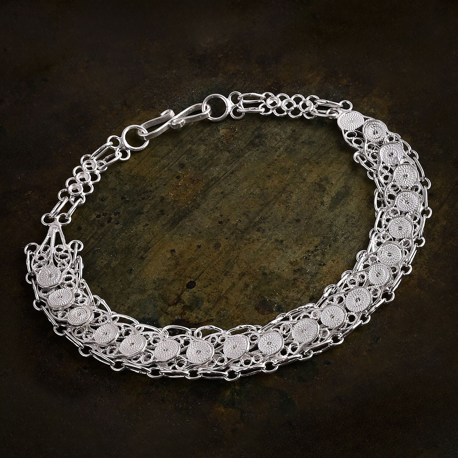 Royal Bali Collection Sterling Silver Bracelet (Size 8), Silver Wt. 8.65 Gms.