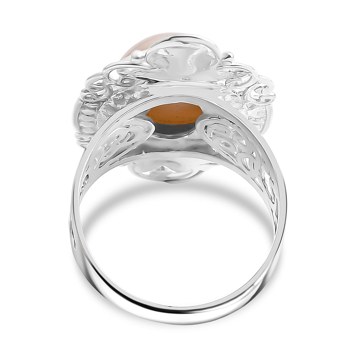 Royal Bali Collection White Mabe Pearl Ring Sterling Silver 4.48 Ct, Silver Wt. 8.54 Gms.