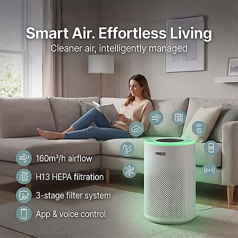 Princess Smart App Controlled Air Purifier 160 - White