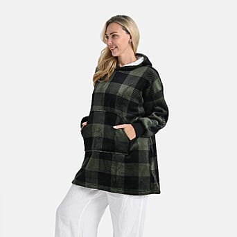 https://tjcuk.sirv.com/Products/82/3/8234405/Tamsy-Super-Soft-Fleece-Checkered-Oversize-Hoodie-One-Size-Green-Black_8234405_2.jpg?w=342&h=342