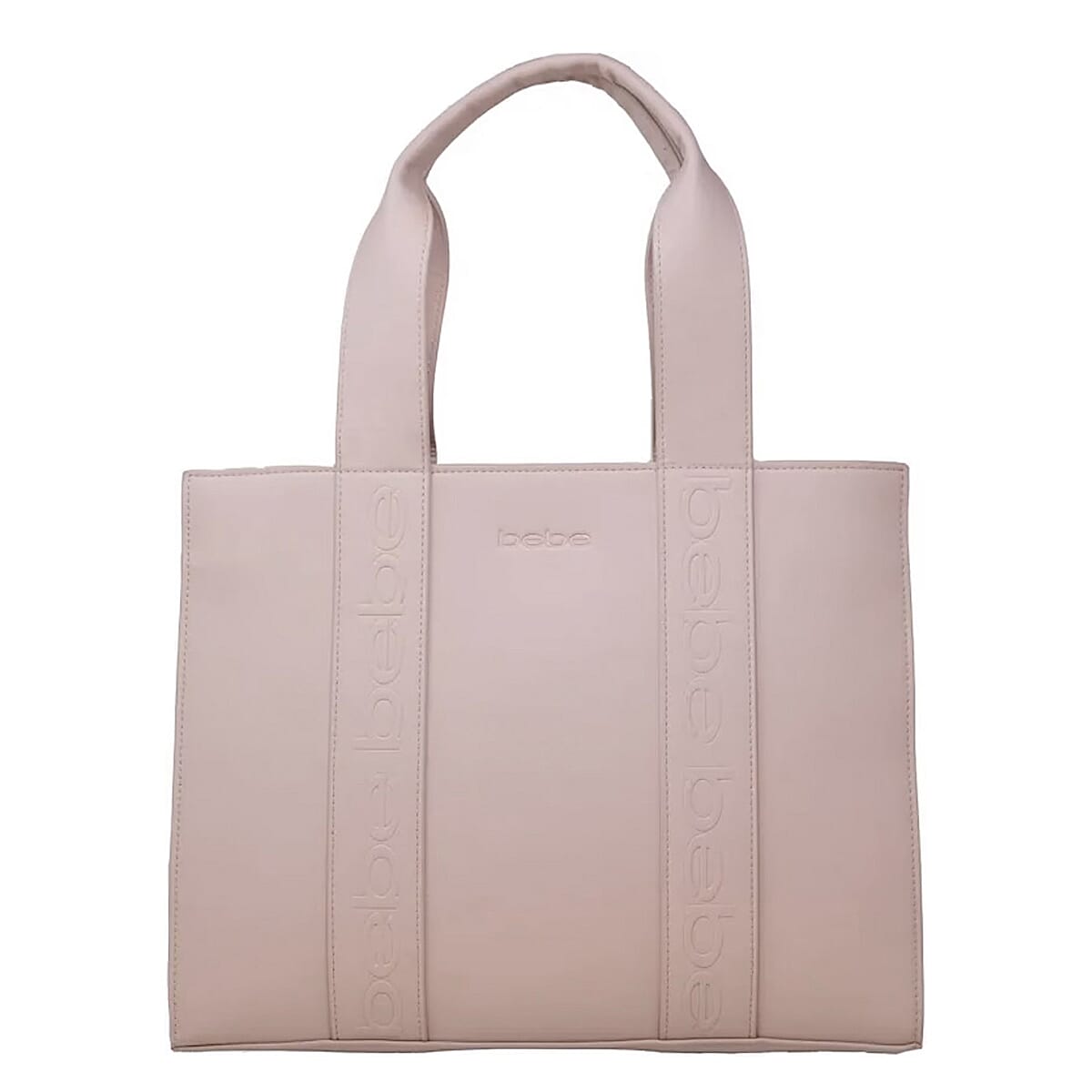 BEBE Vegan Leather Hana Canvas Tote Bag - Blush