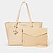 THE DESIGNER LAUNCH - BEBE Signature Tote - Clutch Set with Heart Charm (Size 10x5x14 cm) - Beige