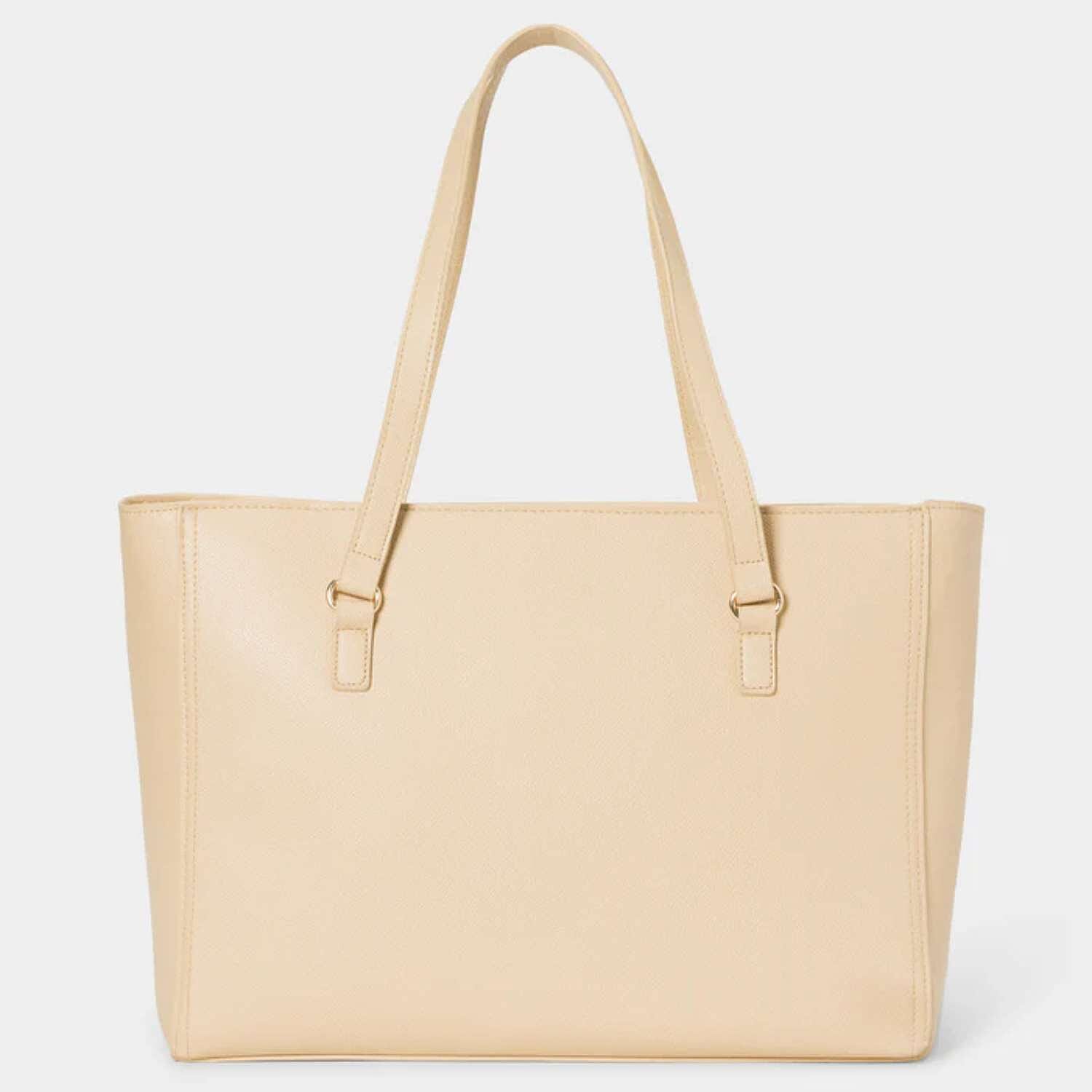 THE DESIGNER LAUNCH - BEBE Signature Tote - Clutch Set with Heart Charm (Size 10x5x14 cm) - Beige