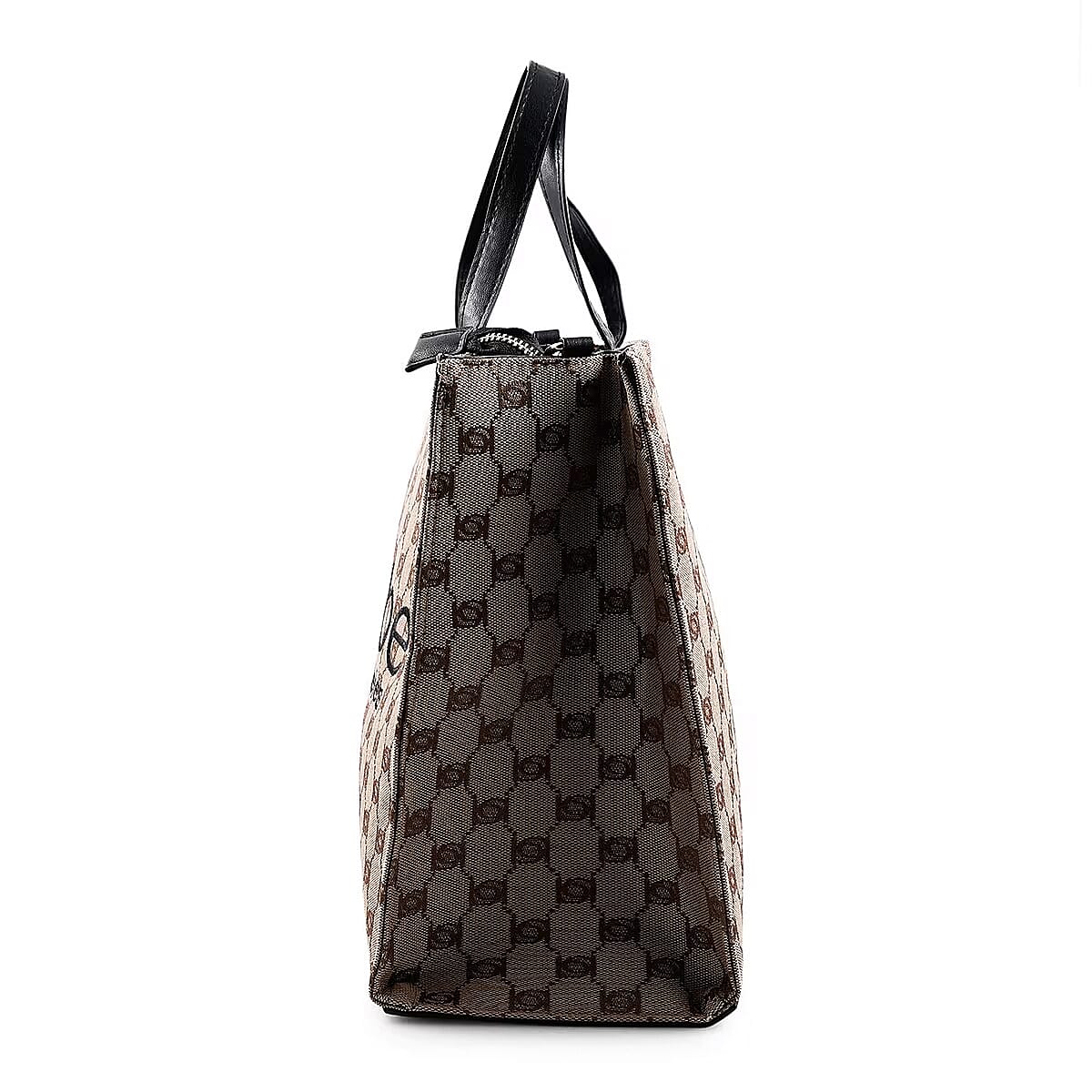 The Designer Closeout - BEBE Luxe Everyday Jacquard Tote with Iconic Bebe Logo Pattern - Black