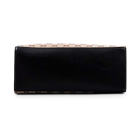 The Designer Closeout - BEBE Luxe Everyday Jacquard Tote with Iconic Bebe Logo Pattern - Black