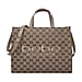 The Designer Closeout - - BEBE Luxe Everyday Jacquard Tote with Iconic Bebe Logo Pattern - Beige