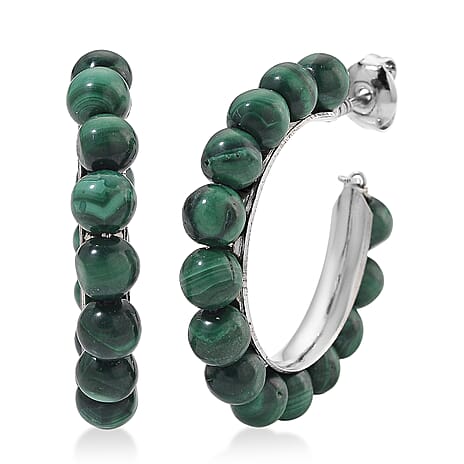 Natural Malachite Beads Earring 320.00 Ct.