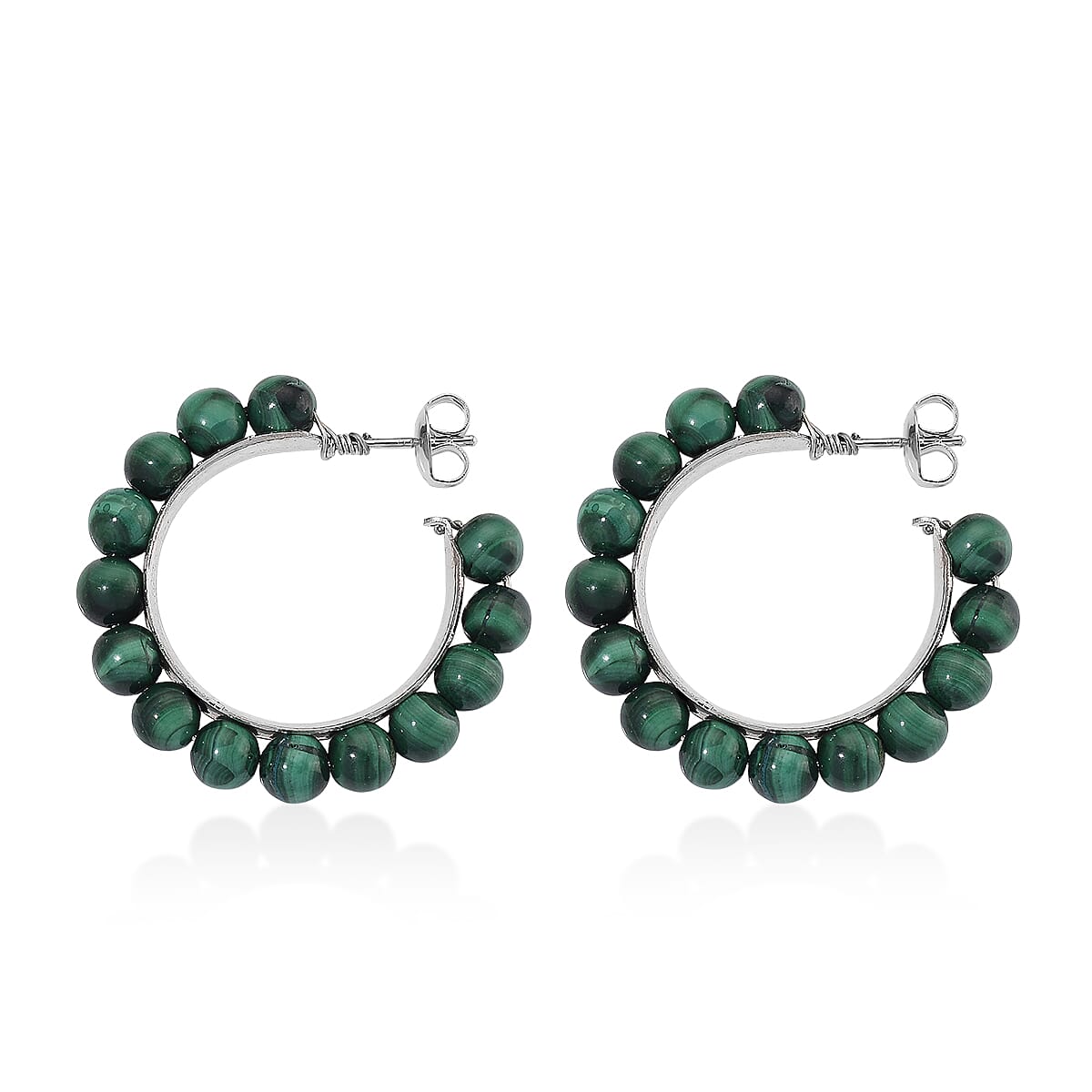 Natural Malachite Beads Earring 320.00 Ct.