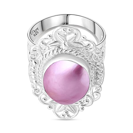 D'joy Pink Mabe Pearl Ring Sterling Silver 4.88 Ct, Silver Wt. 8.60 Gms. D'joy Pink Mabe Pearl Ring Sterling Silver 4.88 Ct, Silver Wt. 8.60 Gms.